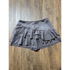 Do + Be Y2K Mini Skirt Womens Medium M Black Tiered Ruffle Zipper Side Coquette